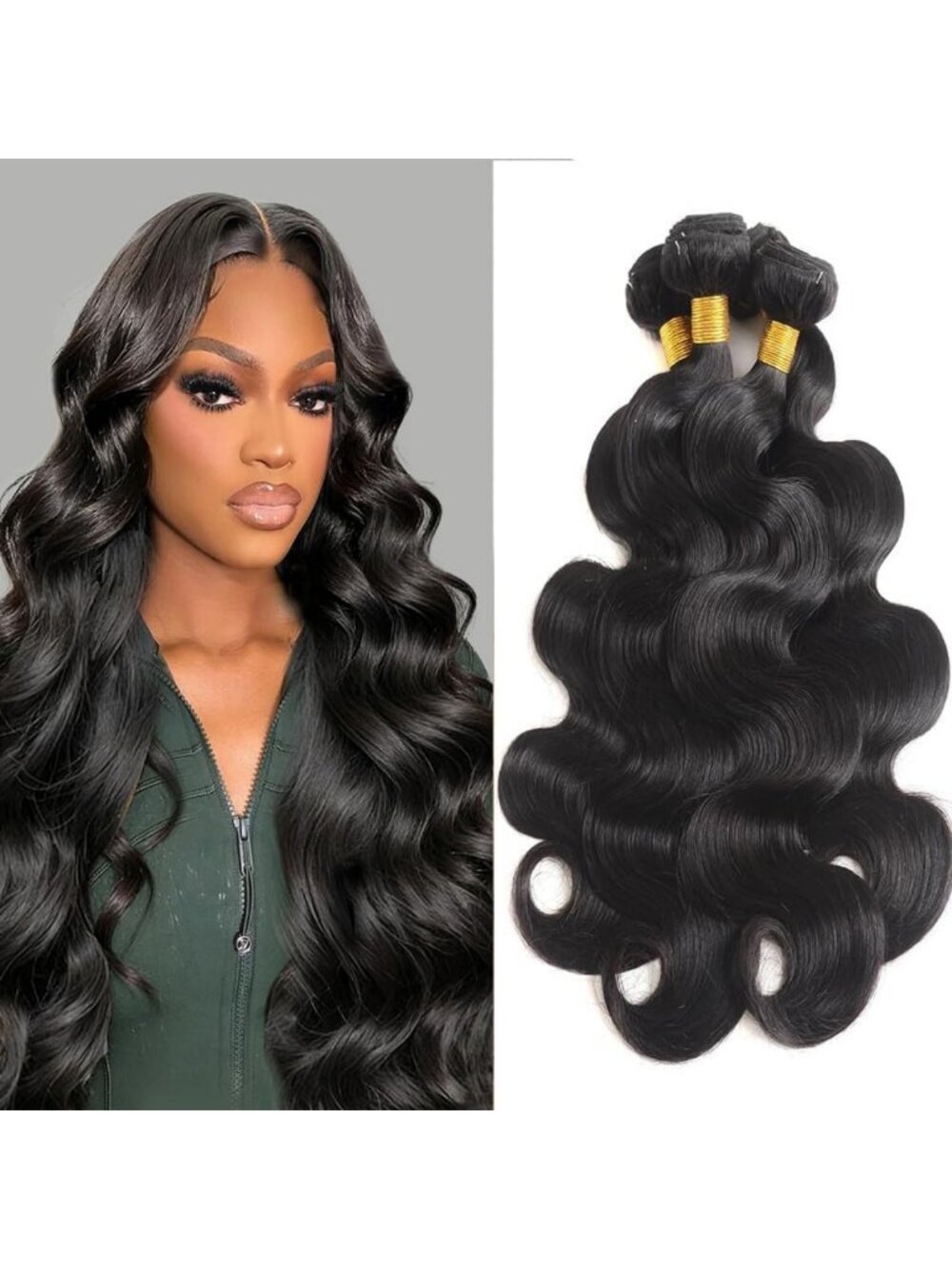 Soft & Silky Body Wave Human Hair Extensions - 4 Bundles, 18-24 Inch, 100% Remy